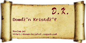 Domán Kristóf névjegykártya