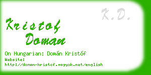 kristof doman business card